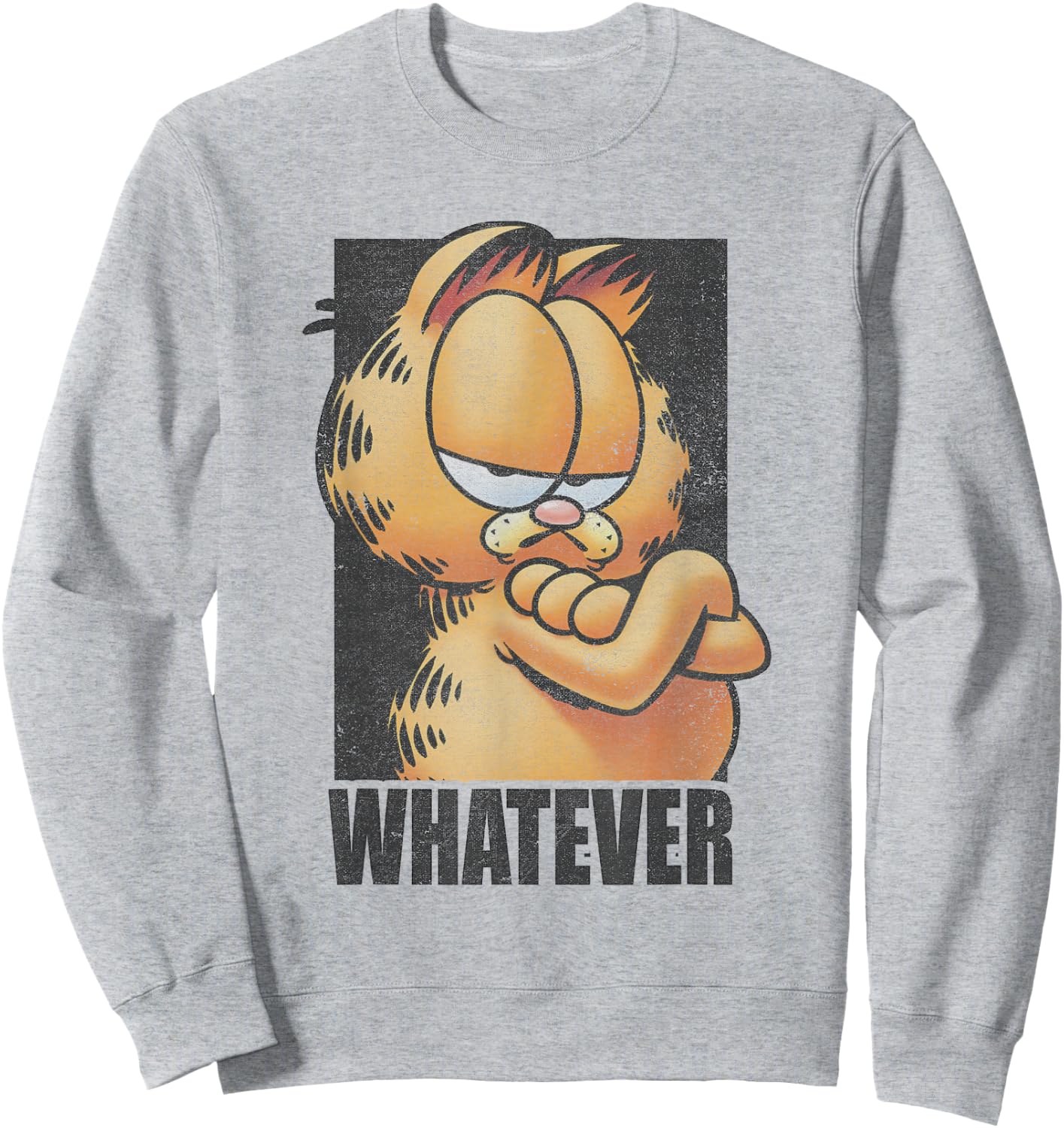 Garfield Whatever Retro Vintage Grumpy Orange Cat Poster Sweatshirt - Sweatshirt | Ash