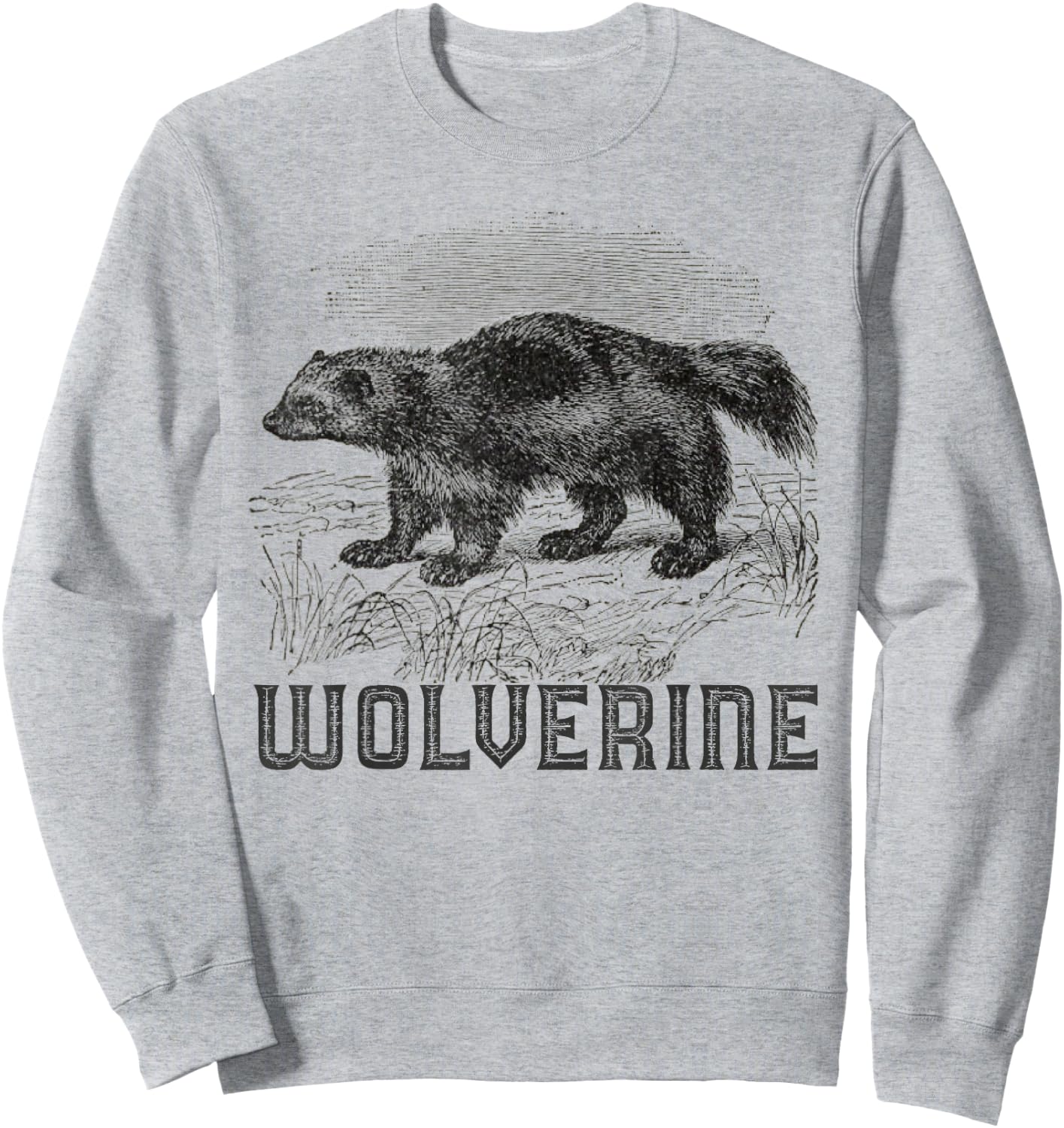 Wolverine Art Wild Animal Skunk Bear Mammal Habitat Sweatshirt - Sweatshirt | Ash