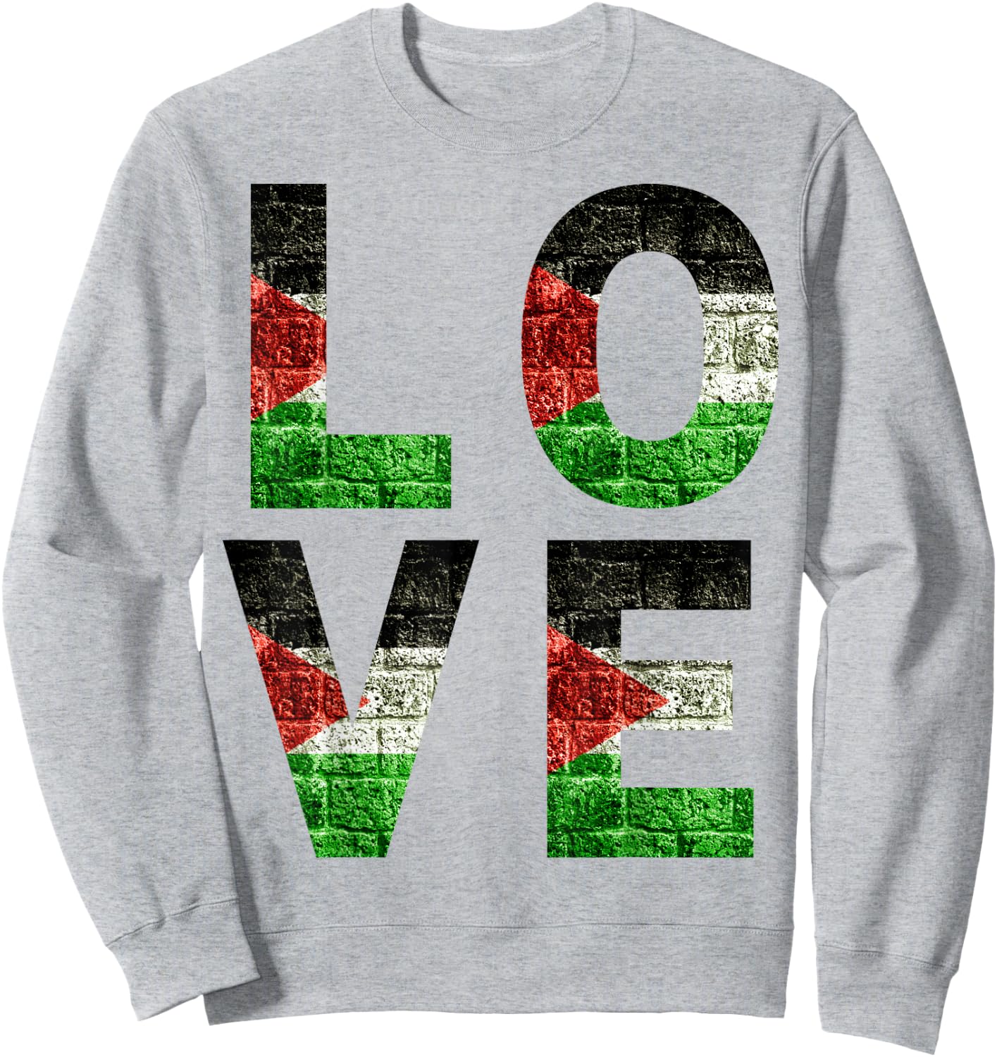 Palestine Love Flag Men Women Kids Toddlers Boys & Girls Luv Sweatshirt - Sweatshirt | Ash