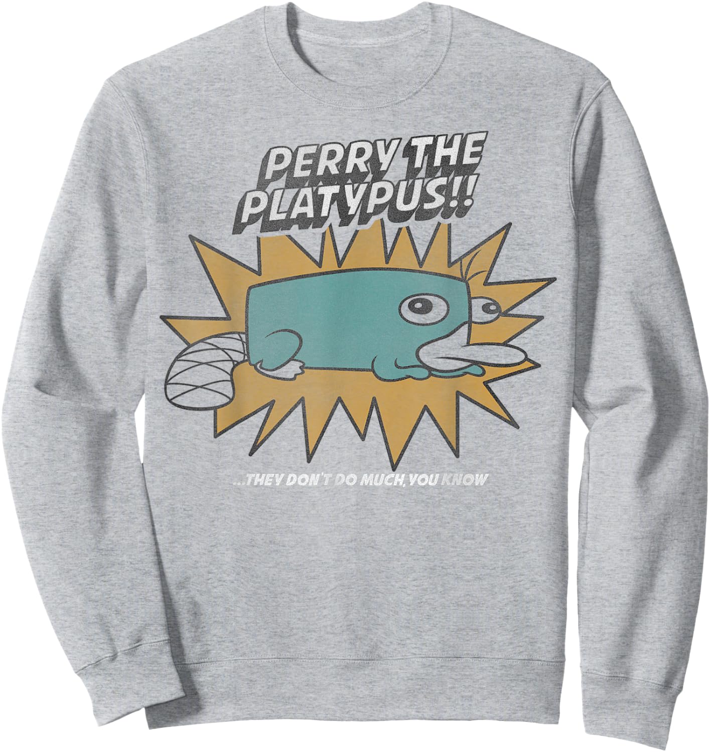 Disney Phineas and Ferb Perry The Platypus Small Sweatshirt - Sweatshirt | Ash