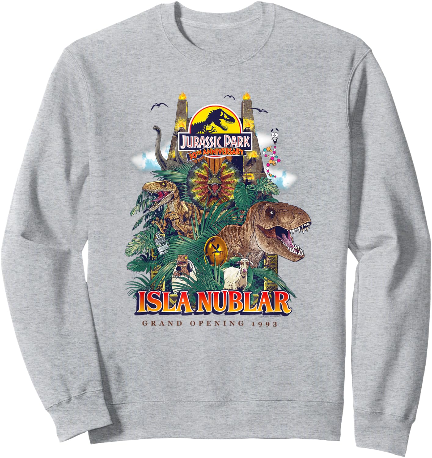 Jurassic Park 30th Anniversary Grand Opening Sweatshirt - Sweatshirt | Ash