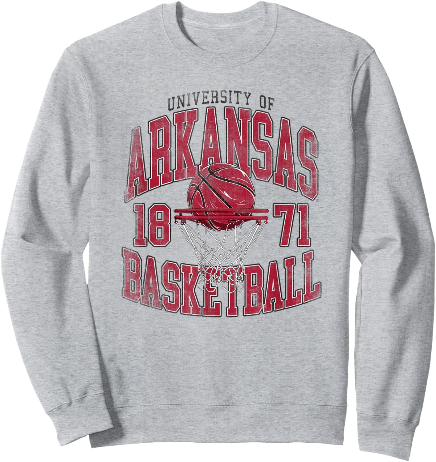 University of Arkansas Razorbacks Collegiate Basketball Hoop Sweatshirt - Sweatshirt | Ash