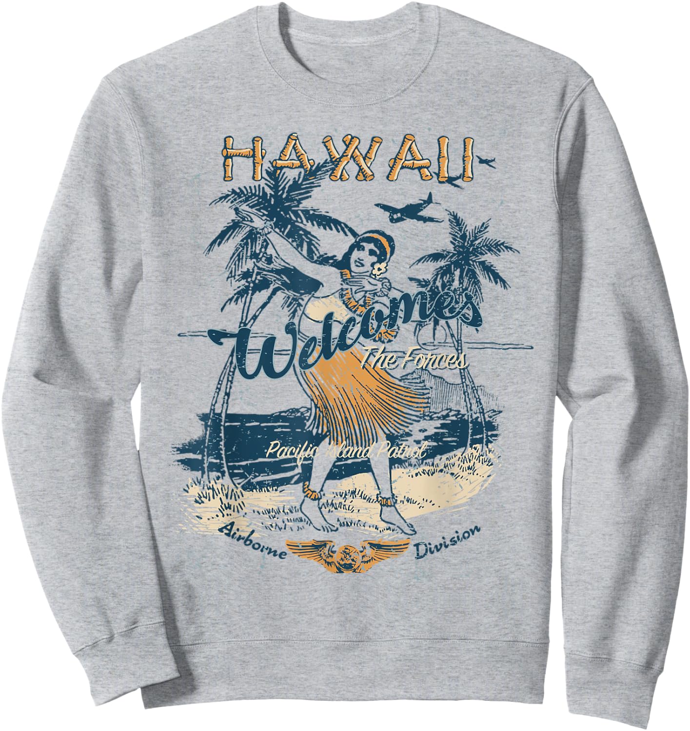Hawaii Welcomes The Forces Summer Vibes Beach Aloha Patriot Sweatshirt - Sweatshirt | Ash