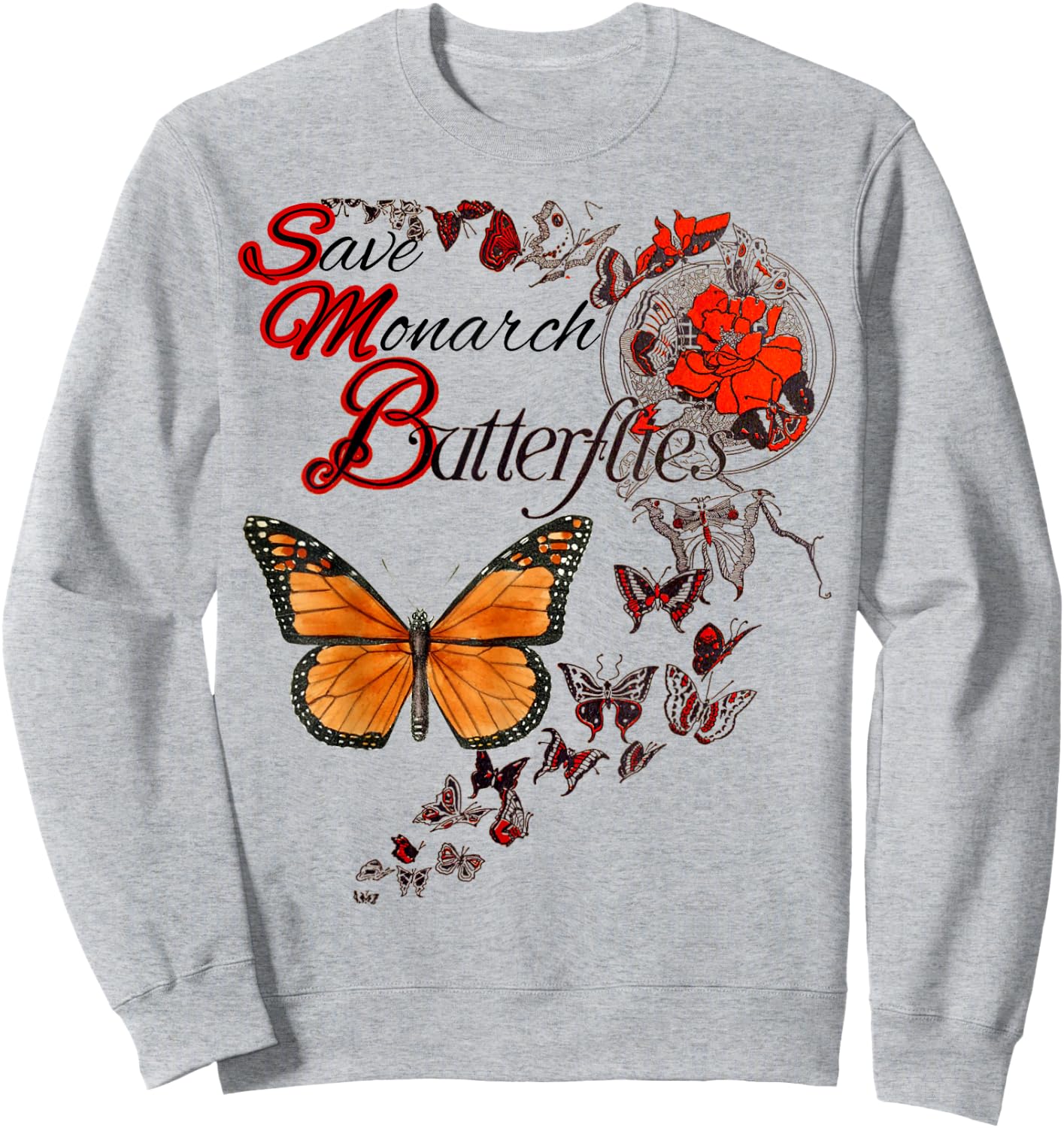 Save Monarch Butterfly Sweatshirt - Sweatshirt | Ash