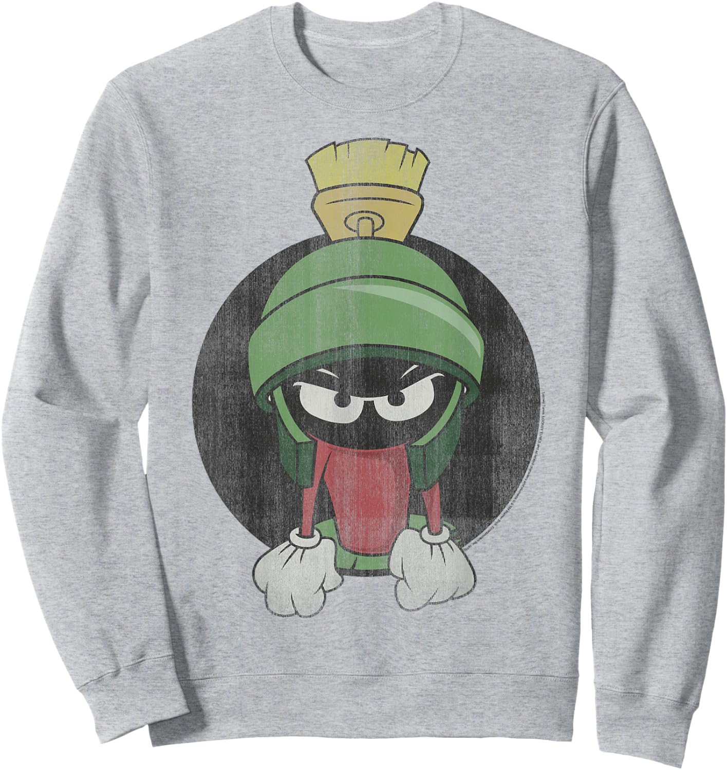 Looney Tunes Marvin The Martian Angry Portrait Small Sweatshirt - Sweatshirt | Ash
