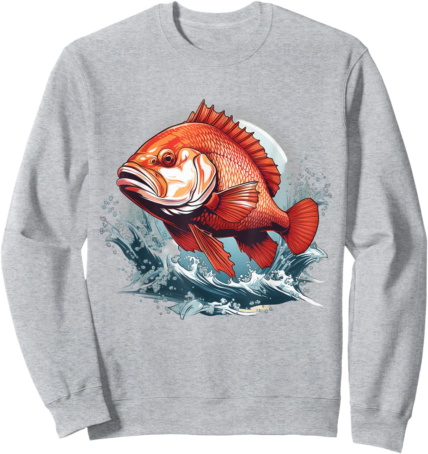 Retro Style Red Snapper Sweatshirt - Sweatshirt | Ash