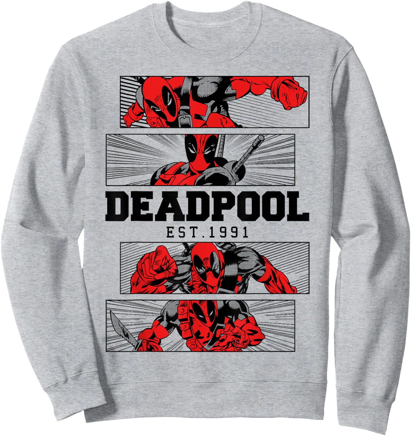 Marvel Deadpool 30th Est. 1991 Panels Sweatshirt - Sweatshirt | Ash