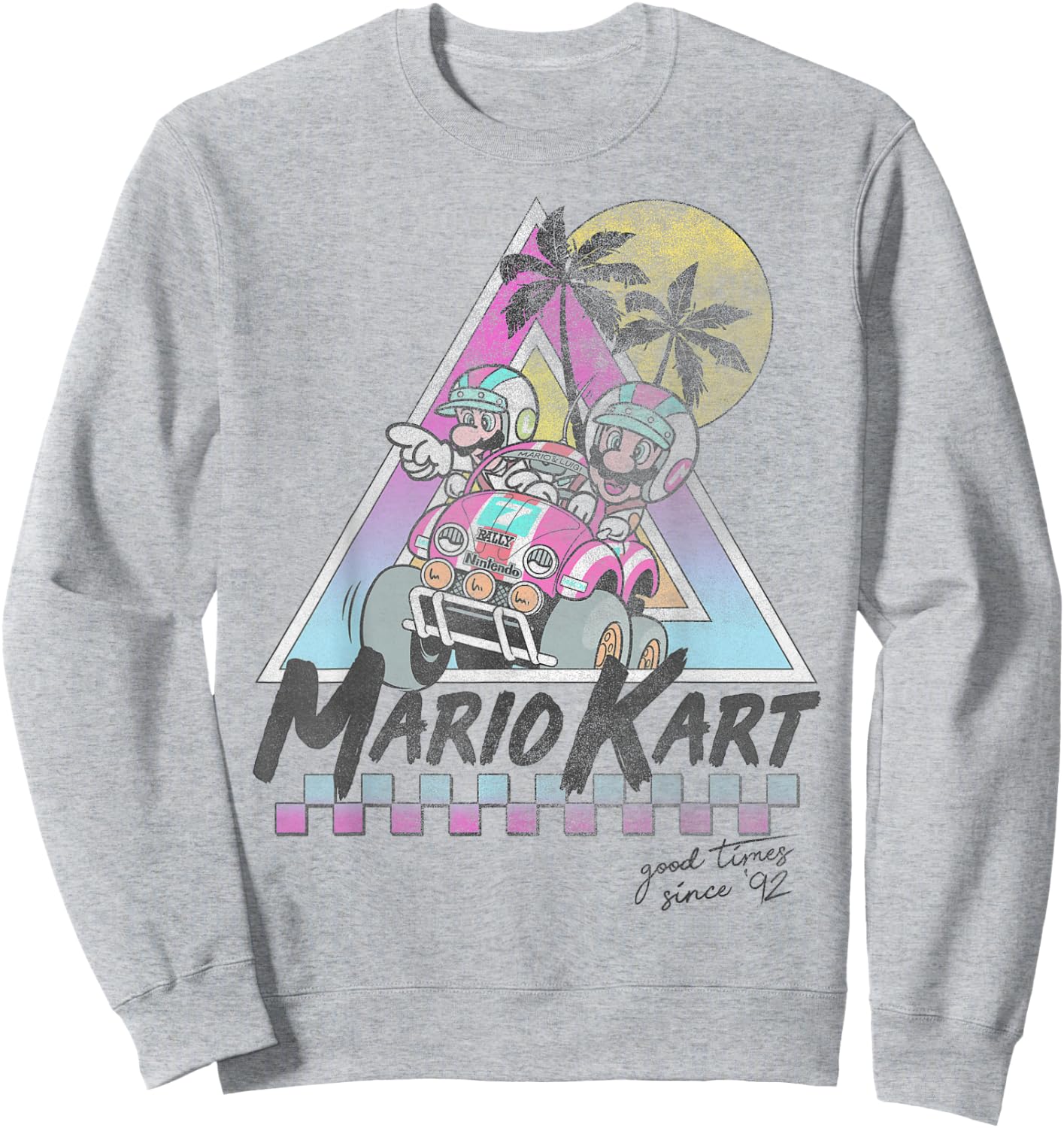 Mario Kart Mario And Luigi Good Time Since 92 Vintage Sweatshirt - Sweatshirt | Ash