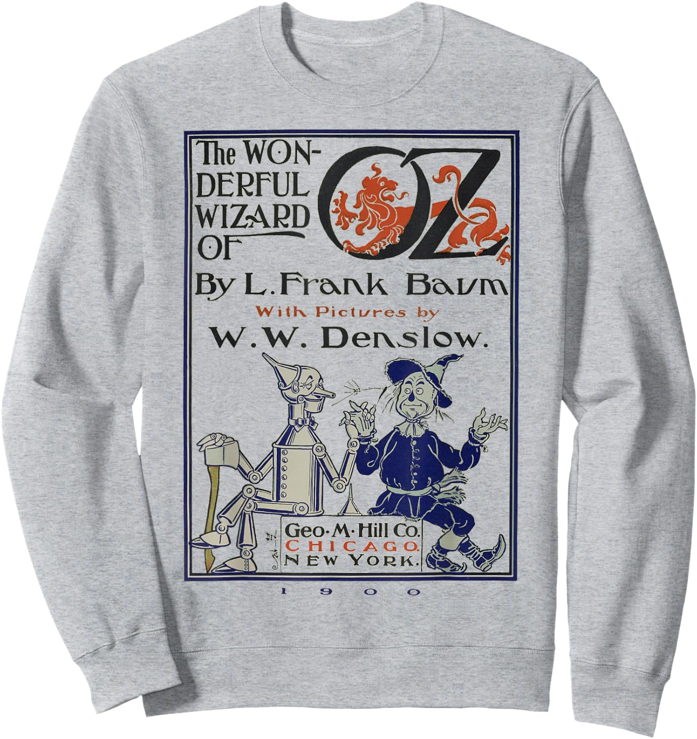 Wizard of OZ Gifts Tin Man Scarecrow Wizard of OZ Book Sweatshirt - Sweatshirt | Ash