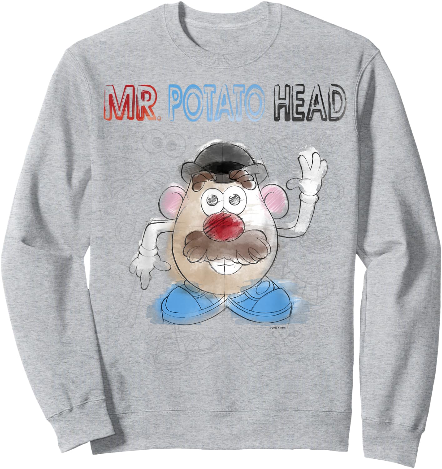 Mr. Potato Head Sketch Portrait Sweatshirt - Sweatshirt | Ash
