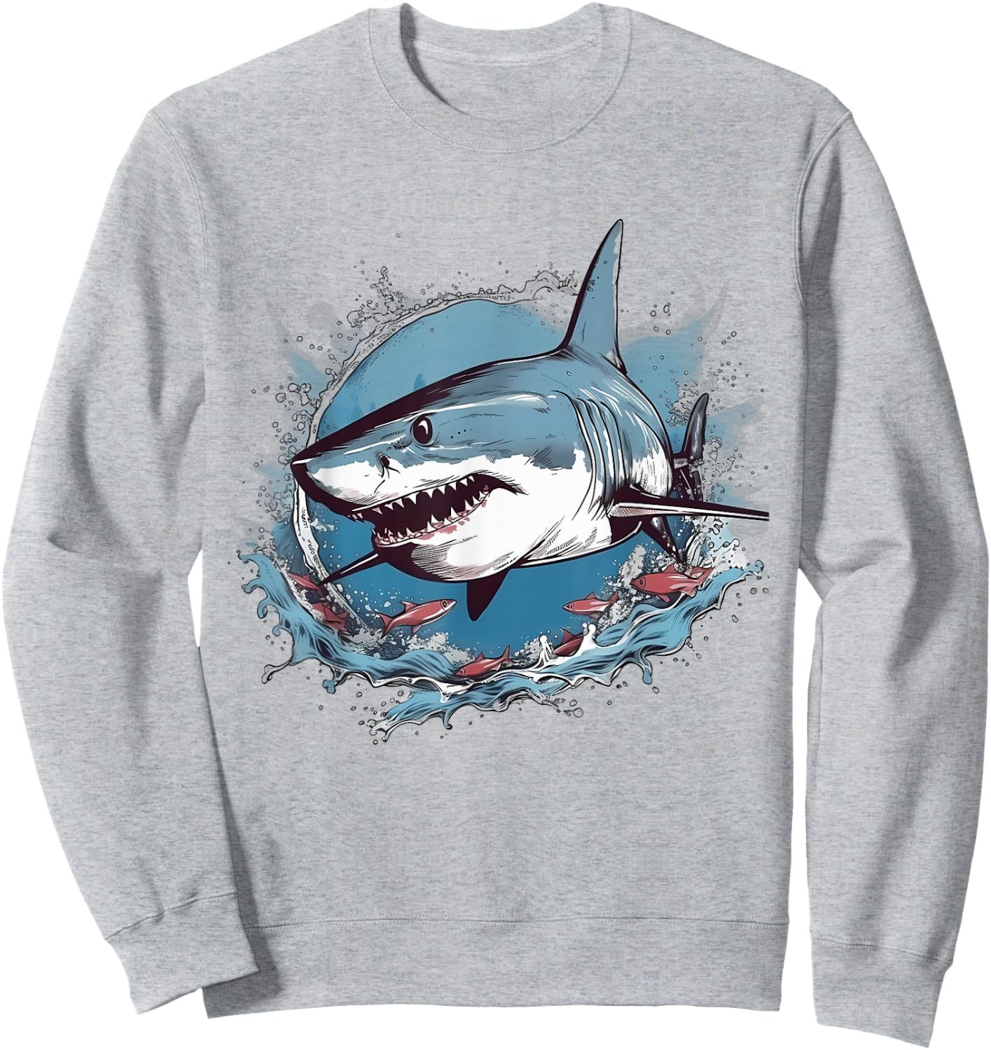 Retro Style Great White Shark Sweatshirt - Sweatshirt | Ash