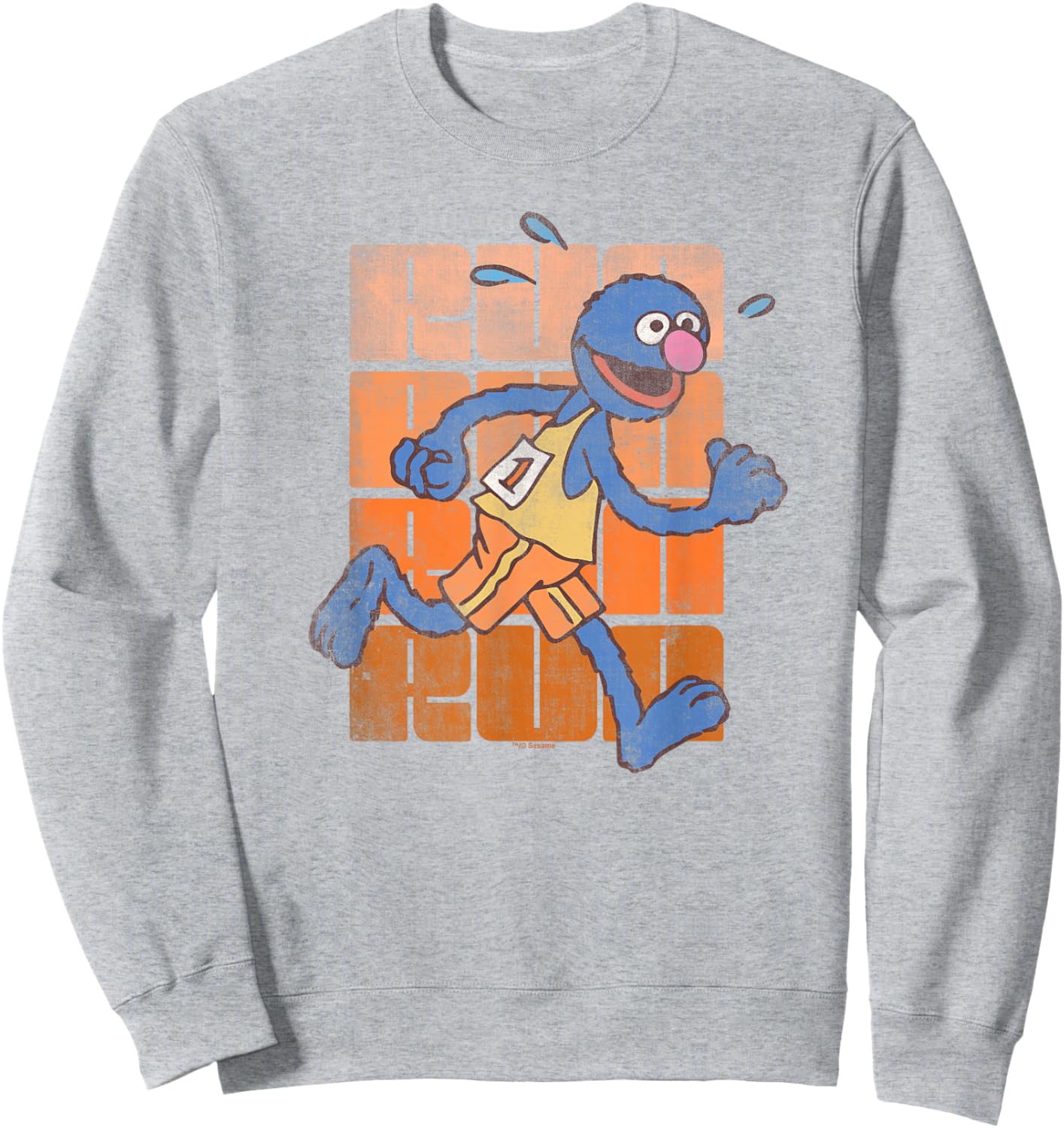 Sesame Street Run Run Grover Sweatshirt - Sweatshirt | Ash