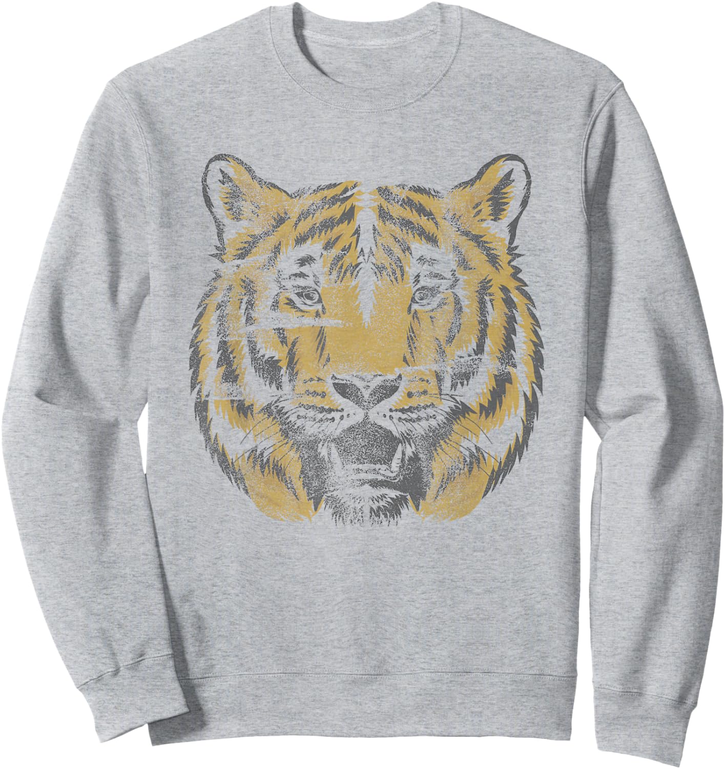 Vintage Tiger Face Tiger Head Wild Cat Lover Gift Small Sweatshirt - Sweatshirt | Ash