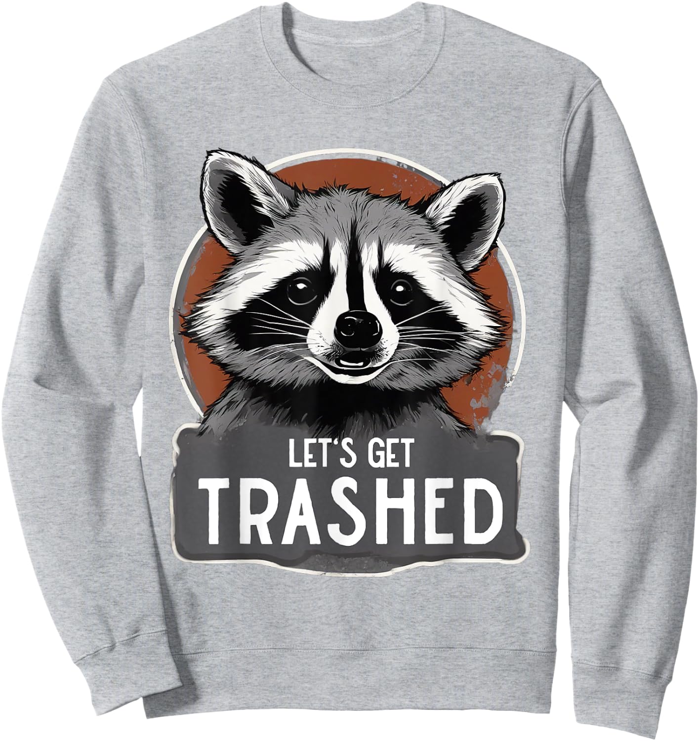 Raccoon Costume Groovy Let's Get Trashed Sweatshirt - Sweatshirt | Ash