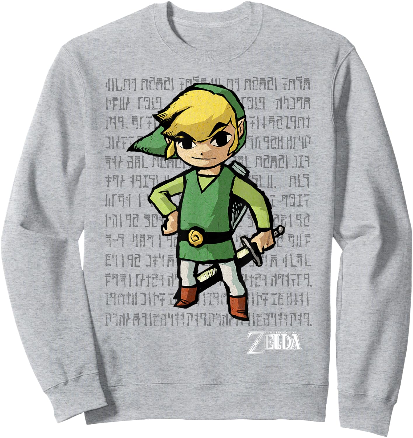 The Legend of Zelda Link Hyrulian Hero Overlay Nintendo Sweatshirt - Sweatshirt | Ash