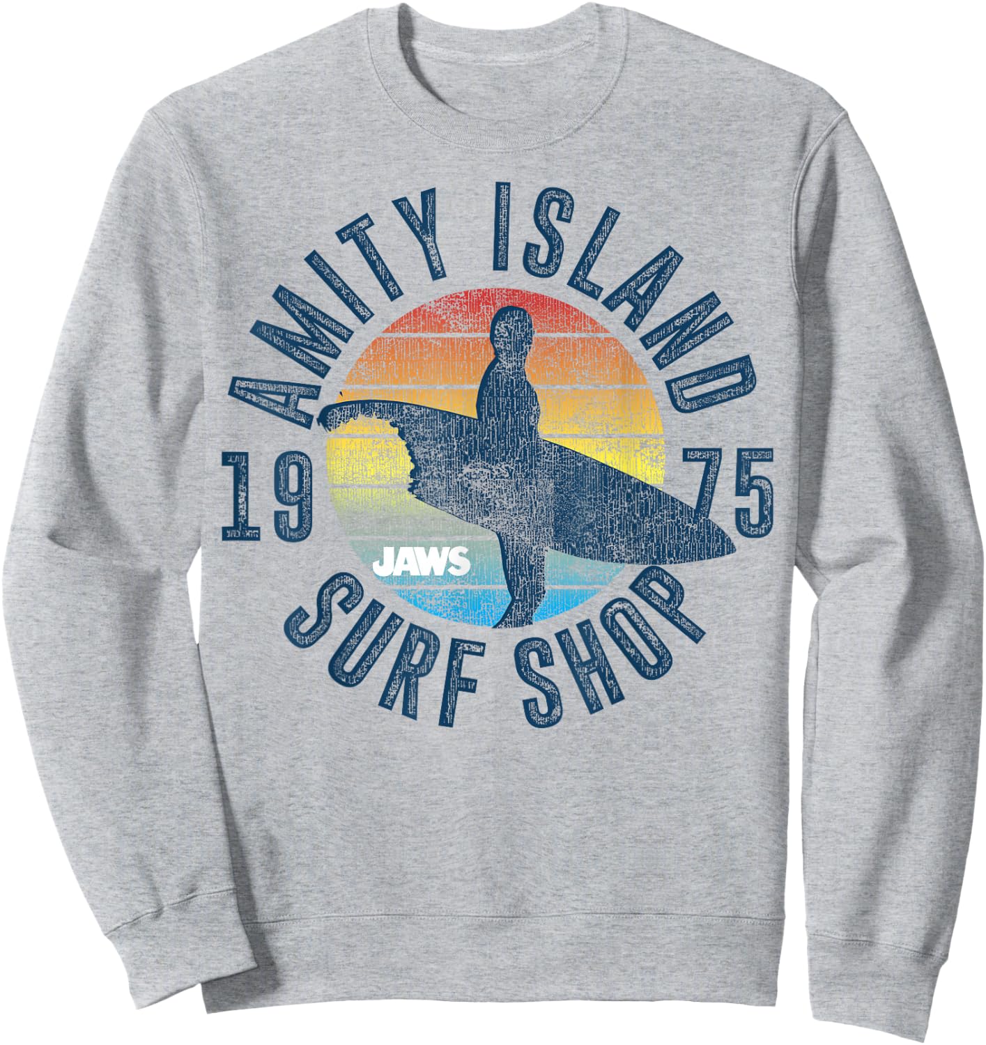 Jaws Amity Island Surf Shop 1975 Retro Logo Sweatshirt - Sweatshirt | Ash