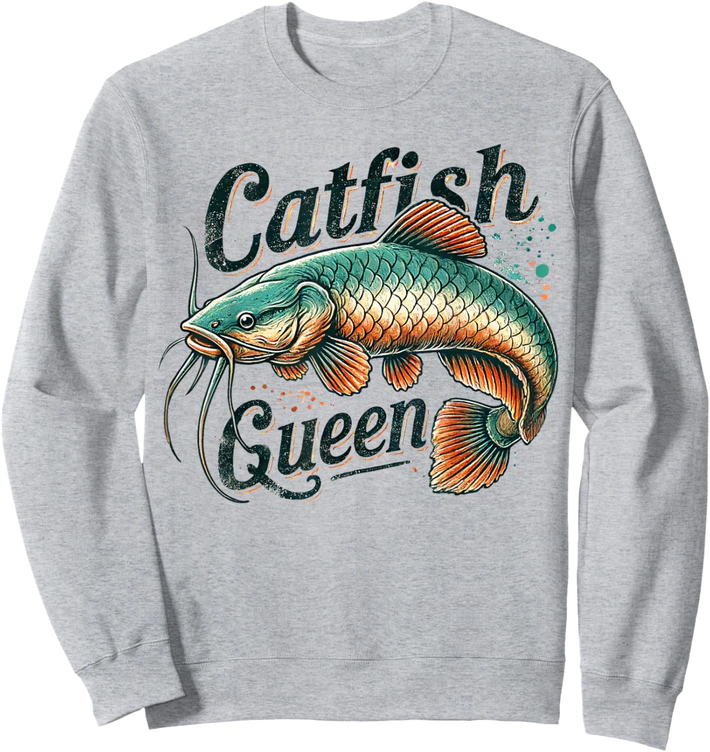 Catfish Queen Unique Catfishing Lover Women Anglers Sweatshirt - Sweatshirt | Ash