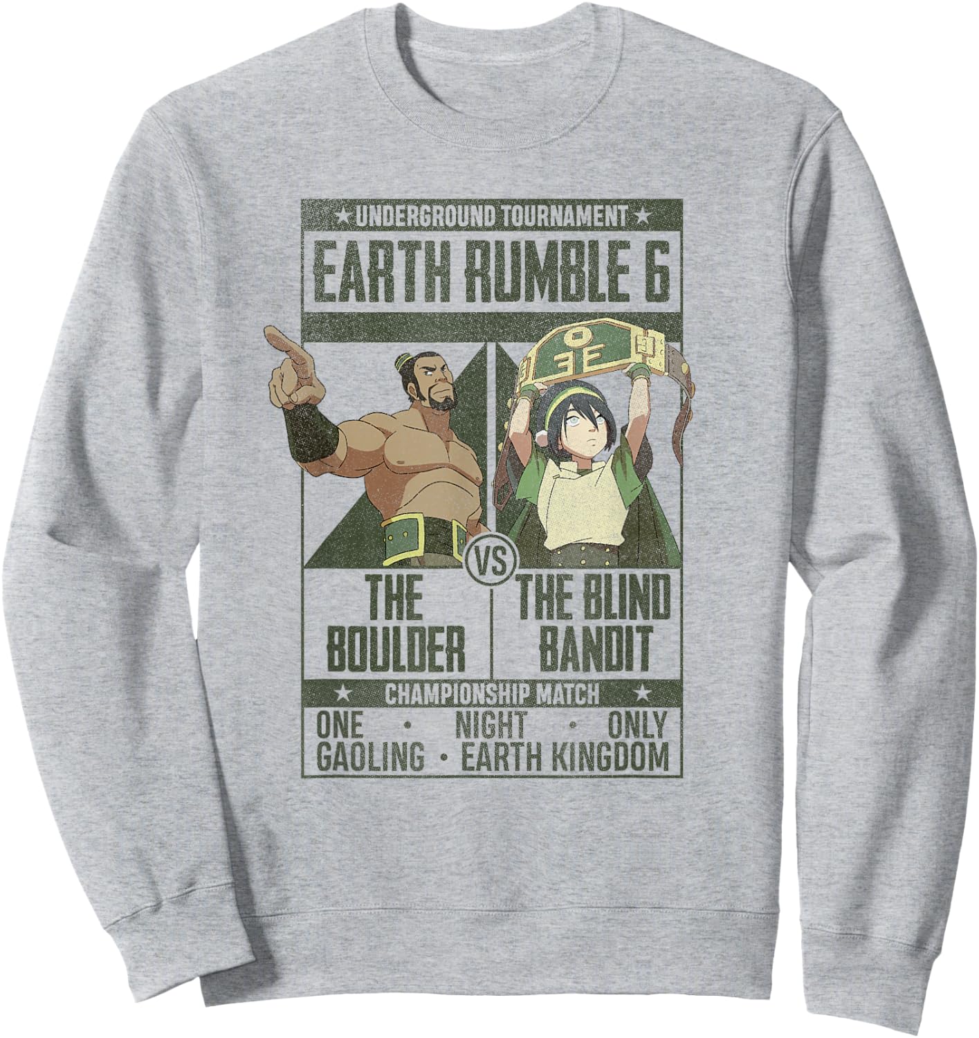 Avatar: The Last Airbender Boulder VS Blind Bandit Poster Sweatshirt - Sweatshirt | Ash