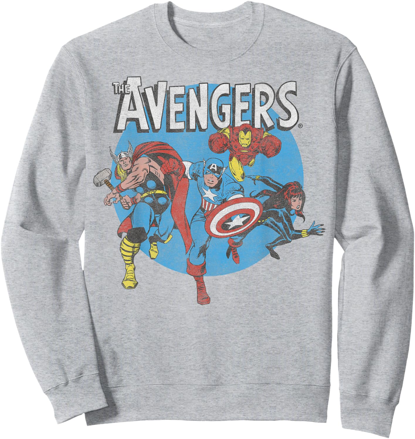 Marvel The Avengers Retro Group Shot Circle Sweatshirt - Sweatshirt | Ash