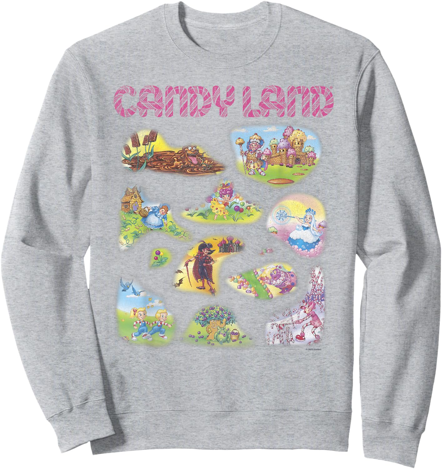 Candy Land Vintage Game Board Locations Textbook Sweatshirt - Sweatshirt | Ash