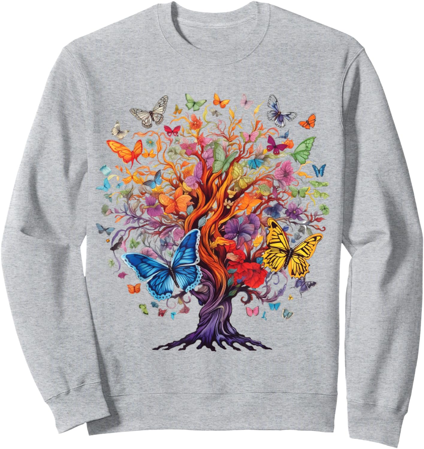butterfly shirt with flowers, fashion , Gift Sweatshirt - Sweatshirt | Ash