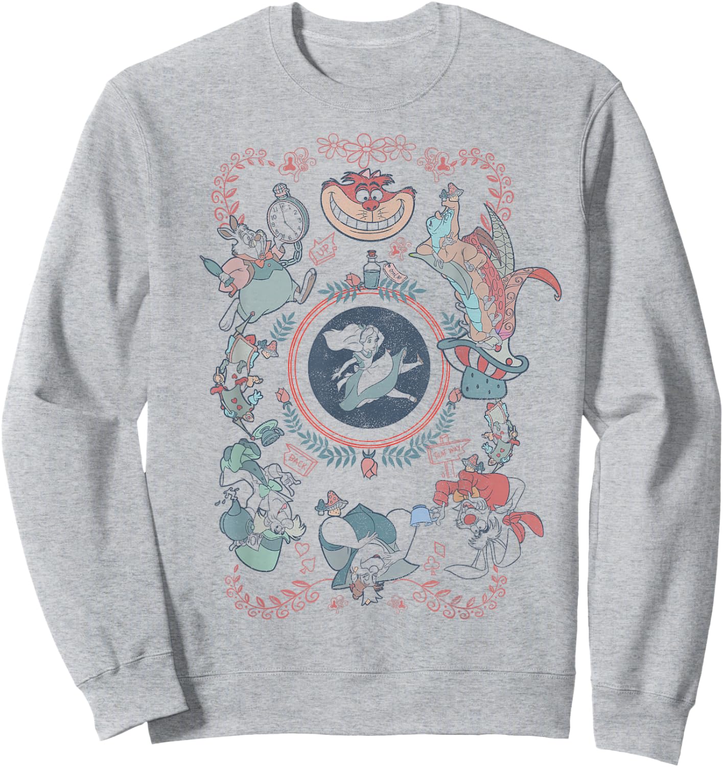 Disney Alice in Wonderland Card Style Mashup Sweatshirt - Sweatshirt | Ash