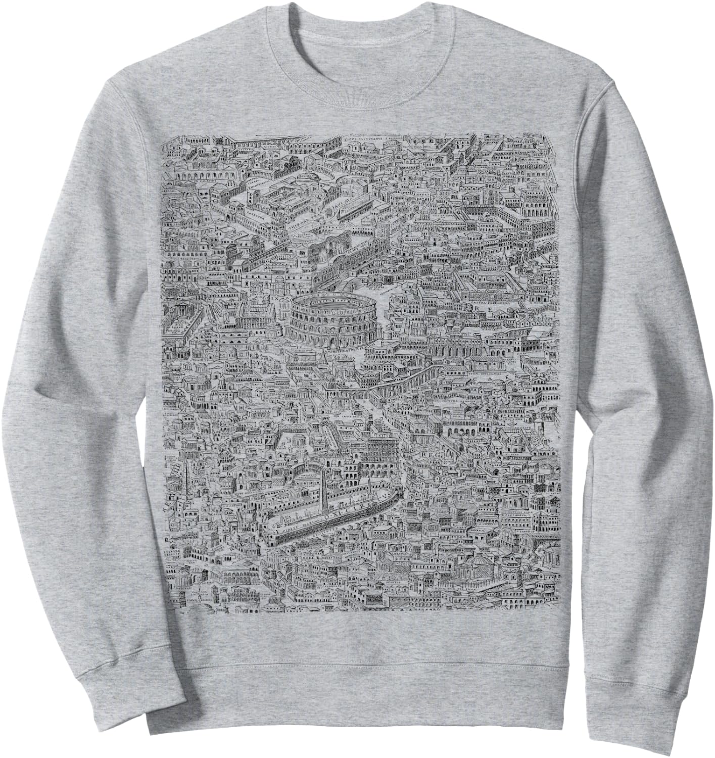 Old Rome Map Roads Sweatshirt - Sweatshirt | Ash