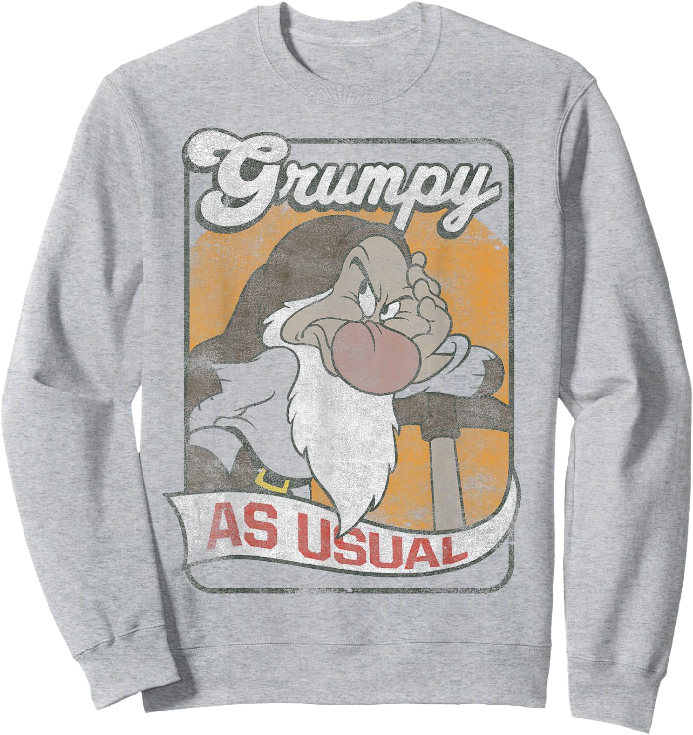 Disney Snow White Grumpy As Usual Vintage Card Sweatshirt - Sweatshirt | Ash