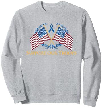 Support Our Troops Army United States Military Red Sweatshirt - Sweatshirt | Ash
