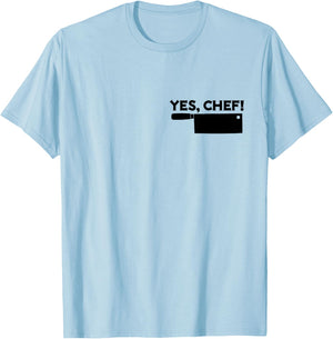 YES, CHEF Professional Sous Chef Simple Text Funny Meme T-Shirt - T-Shirt | Light Blue