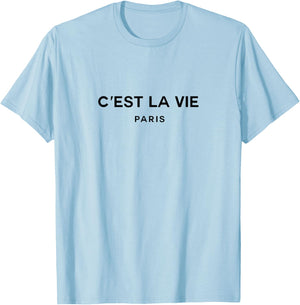 C'est La Vie Paris France T-Shirt - T-Shirt | Light Blue