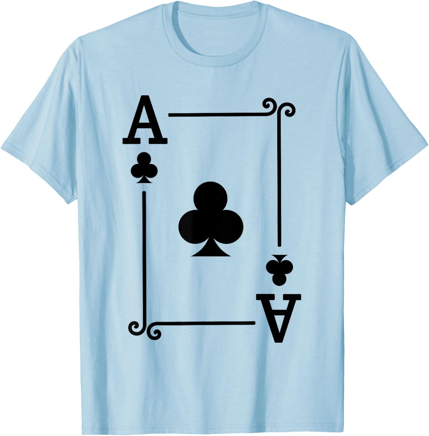 Playing Cards - Matching Clubs Card Suits - Ace Card T-Shirt - T-Shirt | Light Blue