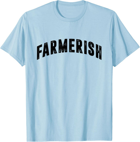 Distressed Farmerish Cute Farmwife Farmer Simple Graphic T-Shirt - T-Shirt | Light Blue