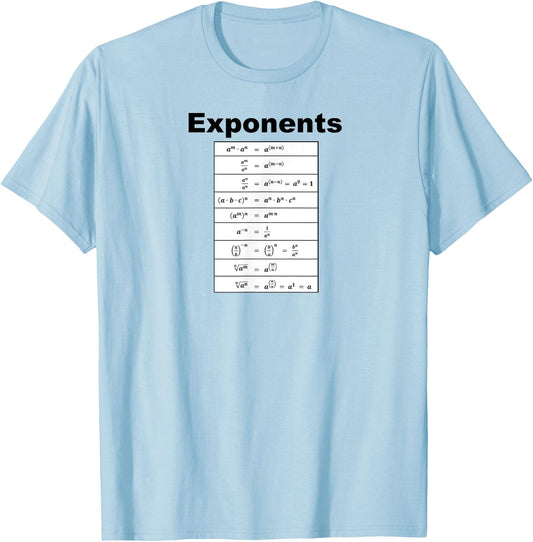 Kathryn Paulk Educational Math Algebra Exponents T-Shirt - T-Shirt | Light Blue