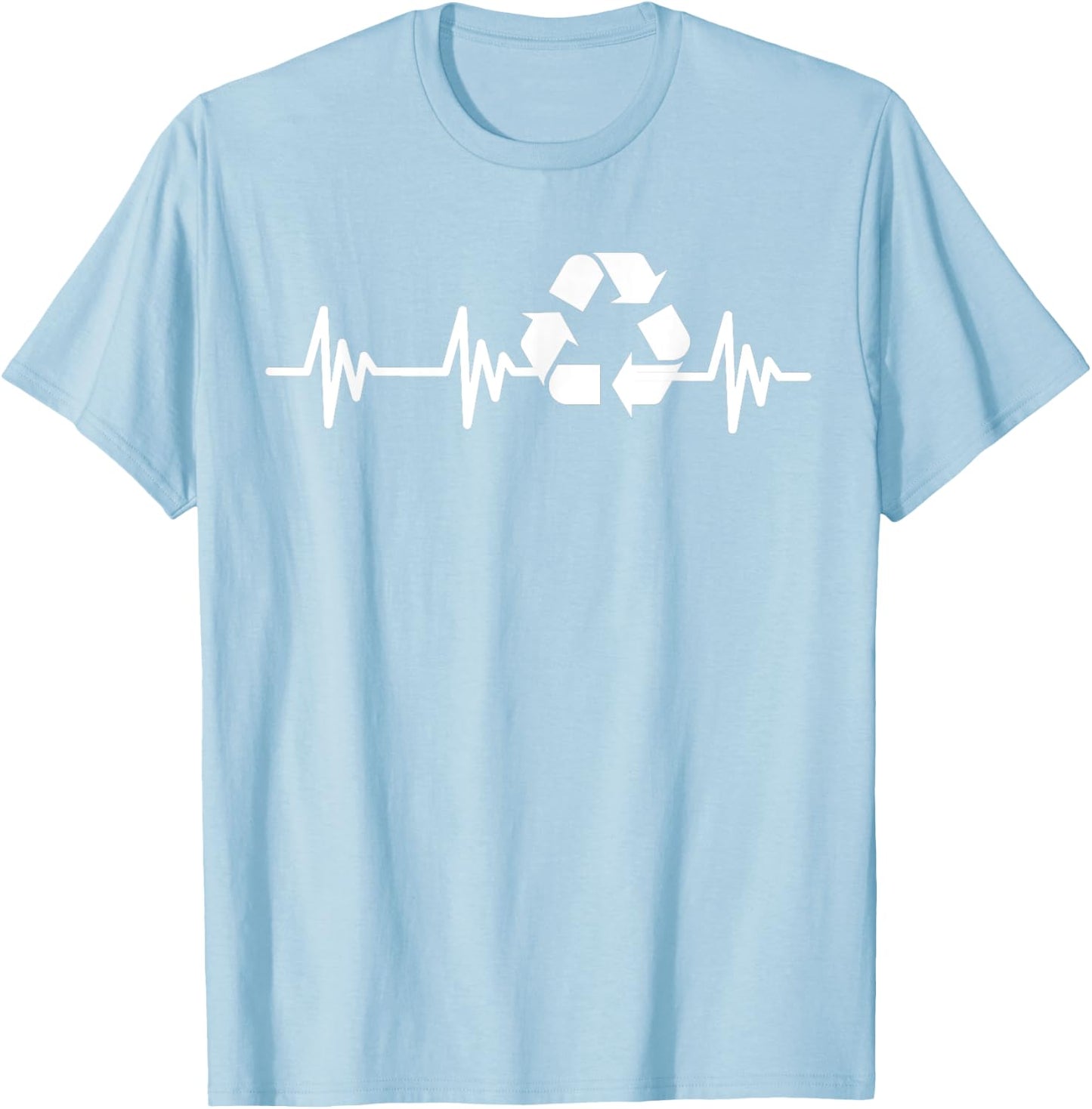 Earth Day Heartbeat Recycling Recycle Women Kids T-Shirt - T-Shirt | Light Blue