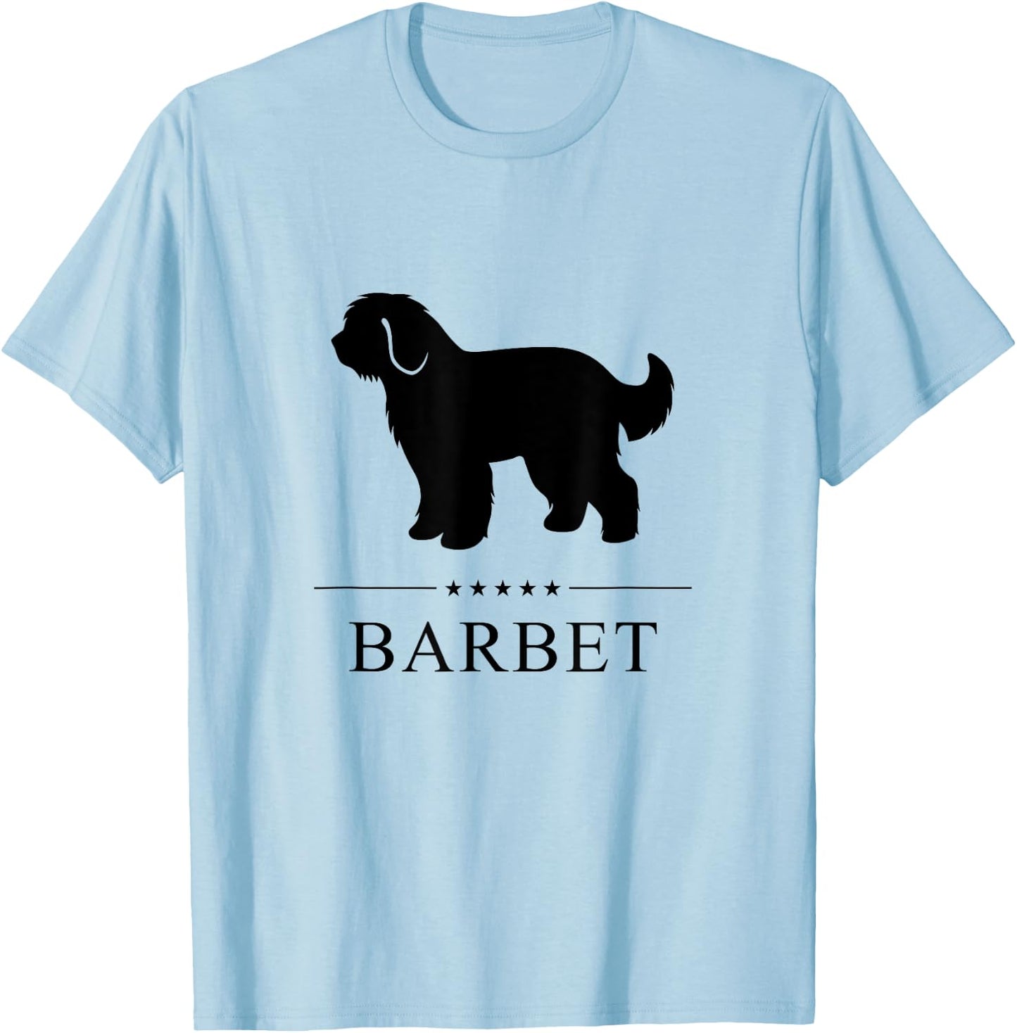 Barbet Dog Black Silhouette T-Shirt - T-Shirt | Light Blue