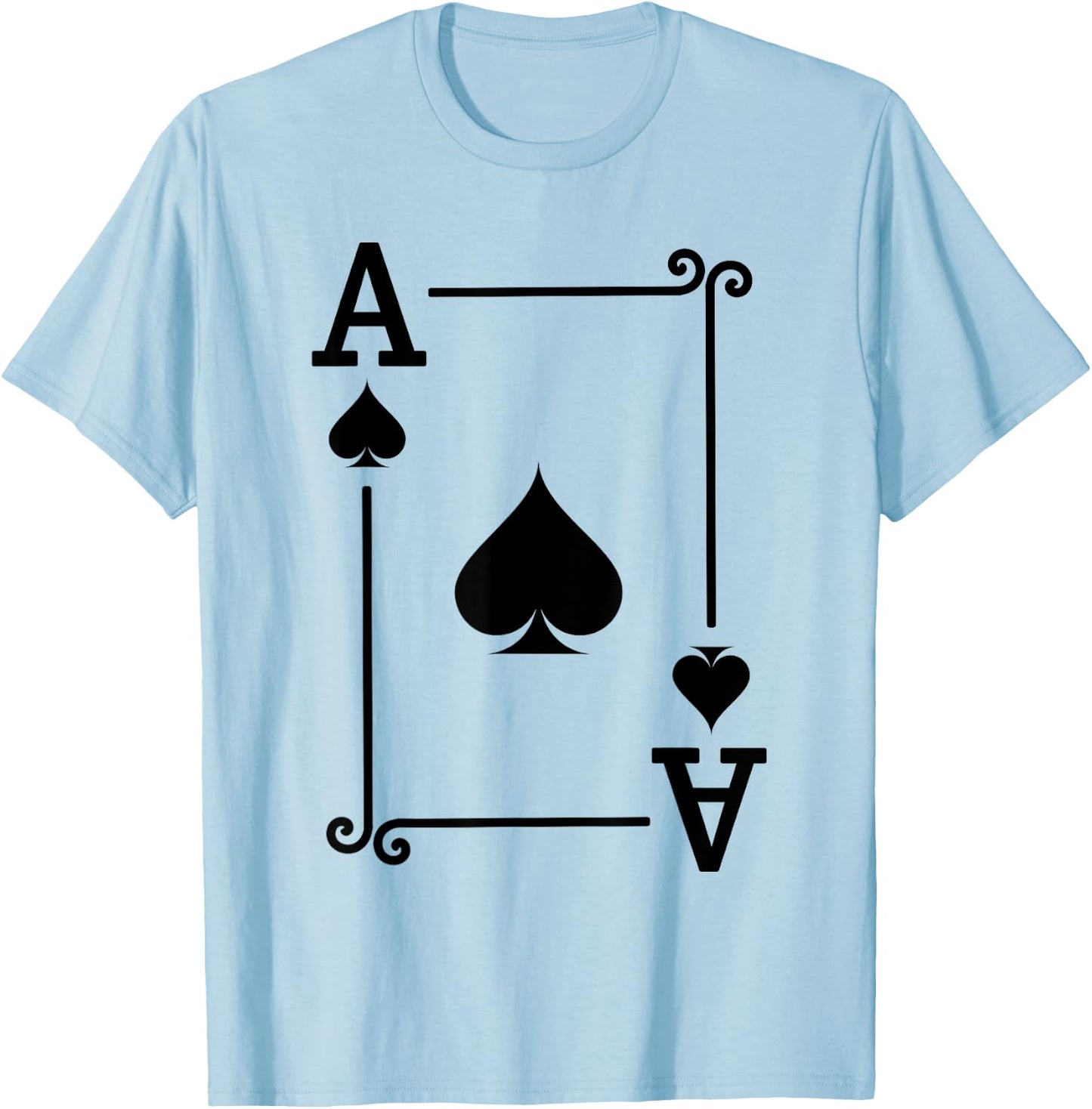 Playing Cards - Matching Spades Card Suits - Ace Card T-Shirt - T-Shirt | Light Blue