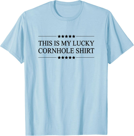 This is My LUCKY CORNHOLE - Top | Funny Bags - Graphic T-Shirt - T-Shirt | Light Blue