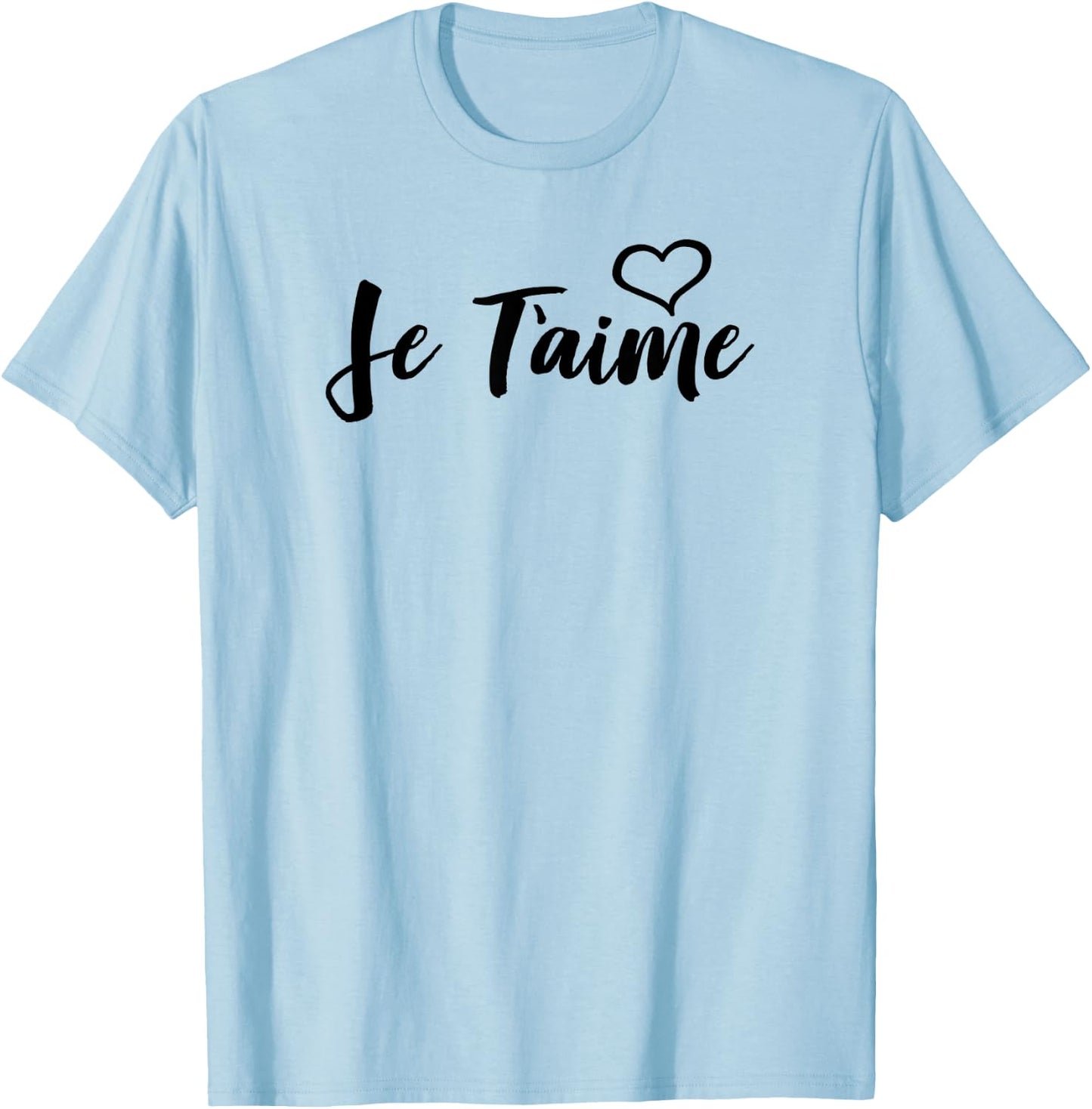 Je T'aime Heart French T-Shirt - T-Shirt | Light Blue
