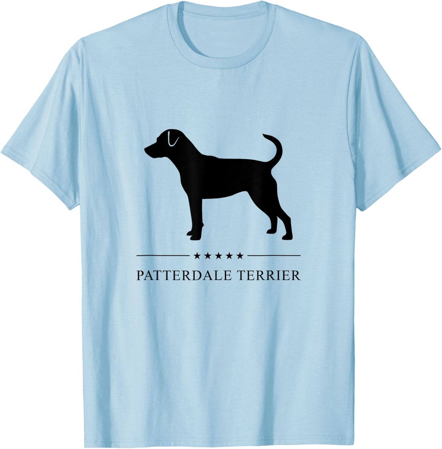 Patterdale Terrier Dog Black Silhouette Women Girls Kids T-Shirt - T-Shirt | Light Blue
