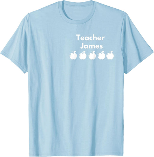 VIPKID | Teacher James| 5 Apple Review T-Shirt - T-Shirt | Light Blue