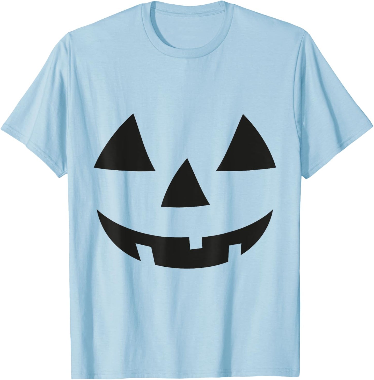 Jack O Lantern Pumpkin Face Funny Halloween Costume Spooky T-Shirt - T-Shirt | Light Blue