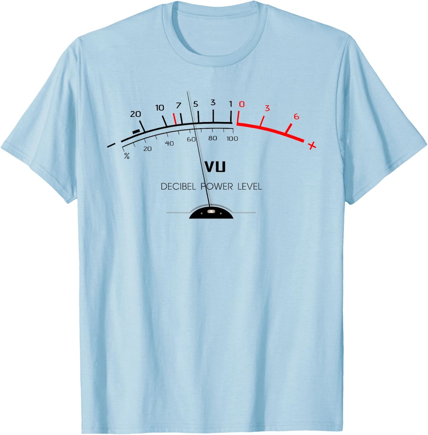 Retro VU Meter Sound Level Studio Hi-Fi Vintage Stereo Music T-Shirt - T-Shirt | Light Blue