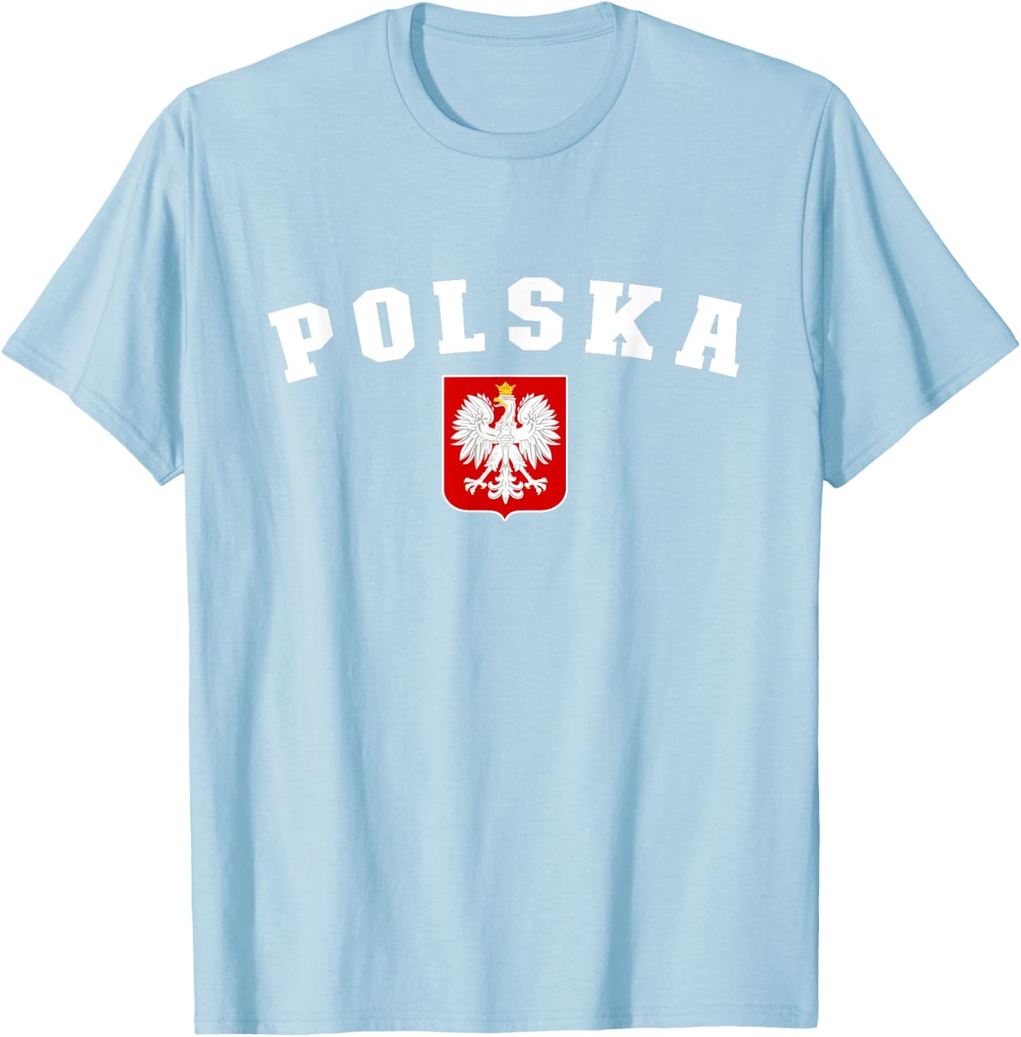 Polska, Polish White Eagle, Polish Emblem, Retro Polish Red T-Shirt - T-Shirt | Light Blue