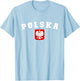 Polska, Polish White Eagle, Polish Emblem, Retro Polish Red T-Shirt - T-Shirt | Light Blue