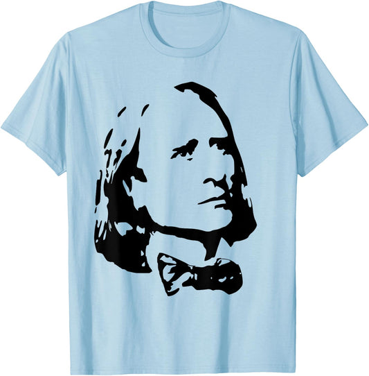 Franz Liszt Classical Music Composer Retro Style Propaganda T-Shirt - T-Shirt | Light Blue
