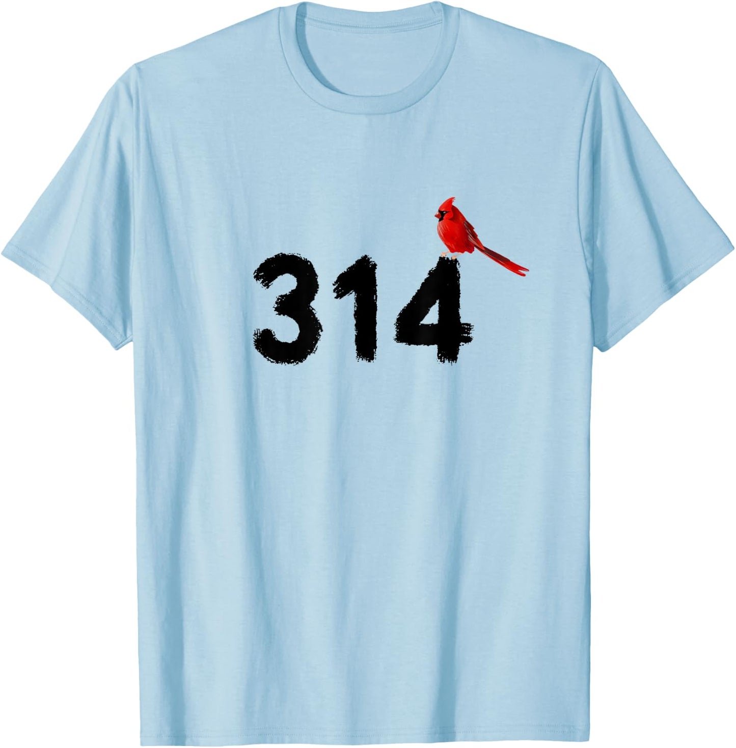 GGT 314 Saint Louis MO Red Bird Cardinal STL Area Code T-Shirt - T-Shirt | Light Blue
