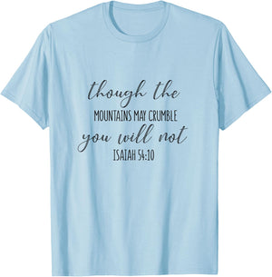 Isaiah 54:10 - Gift & Men, Christian T-Shirt - T-Shirt | Light Blue