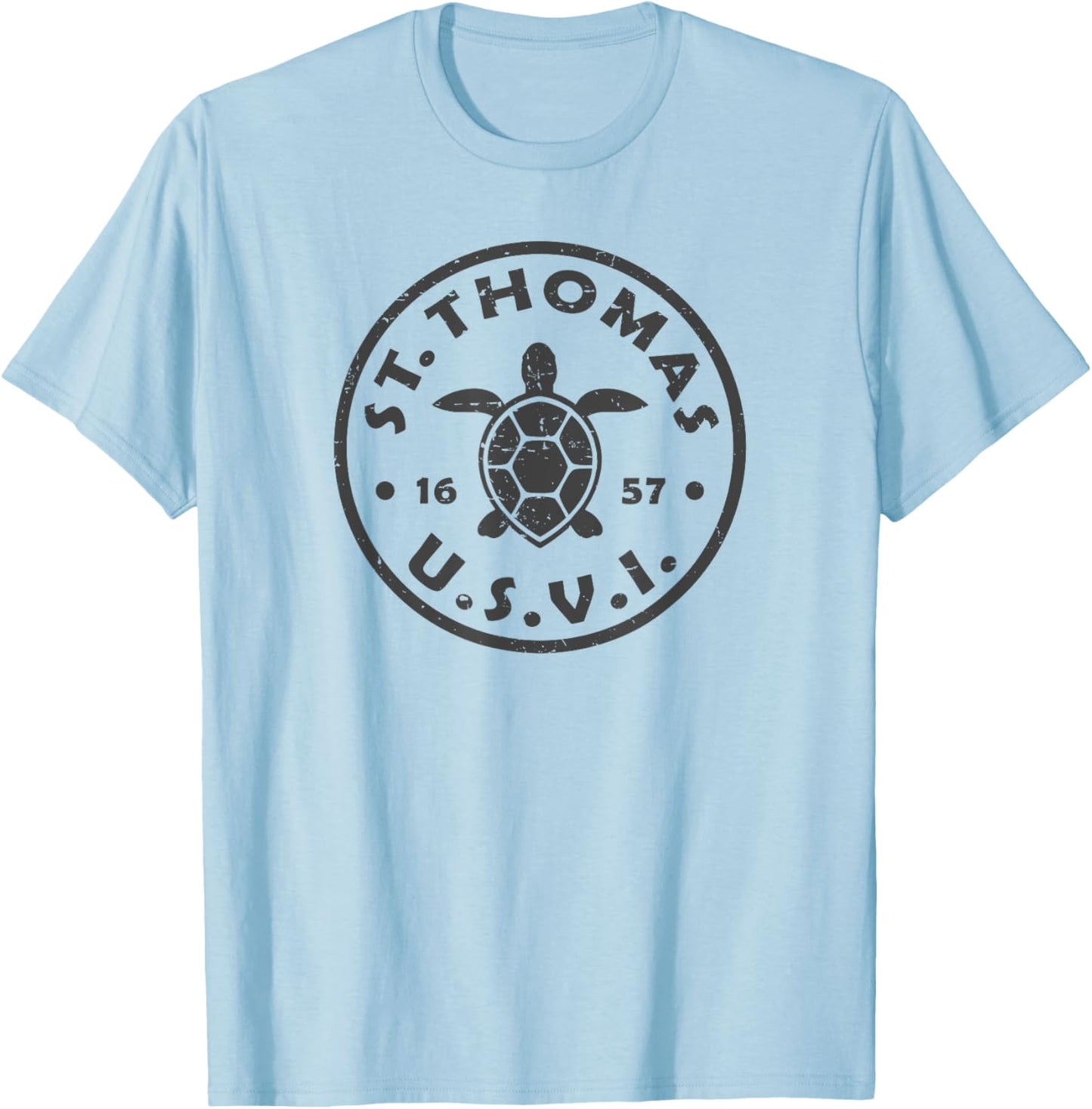 St Thomas USVI Sea Turtle Kids Souvenir T-Shirt - T-Shirt | Light Blue