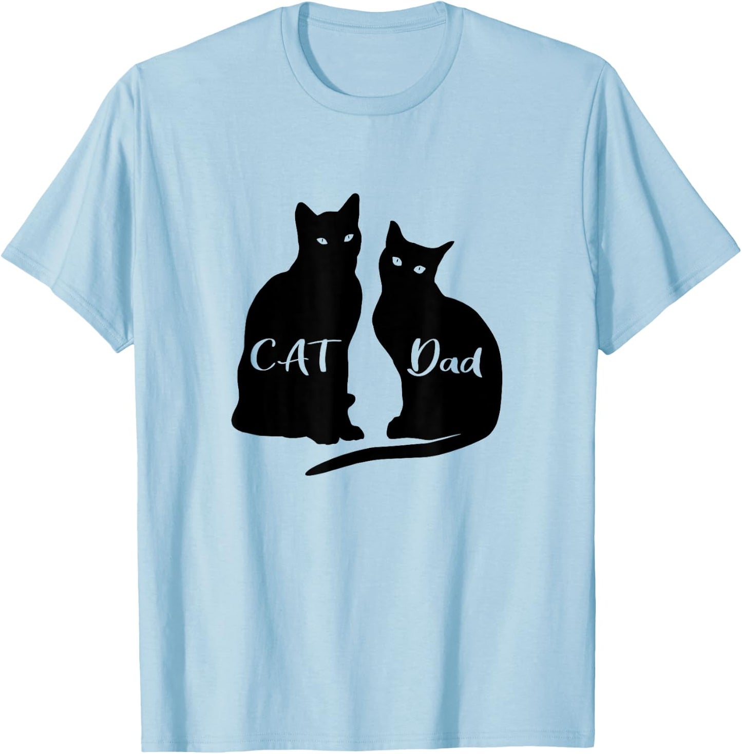 Cat Dad Black Cat Animal Women Kids T-Shirt - T-Shirt | Light Blue